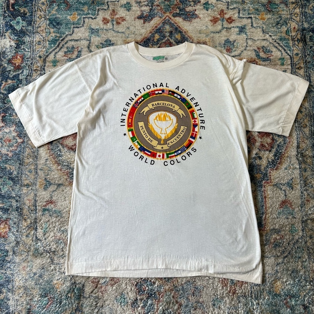 Vintage International Adventure Flags T-shirt Size XL